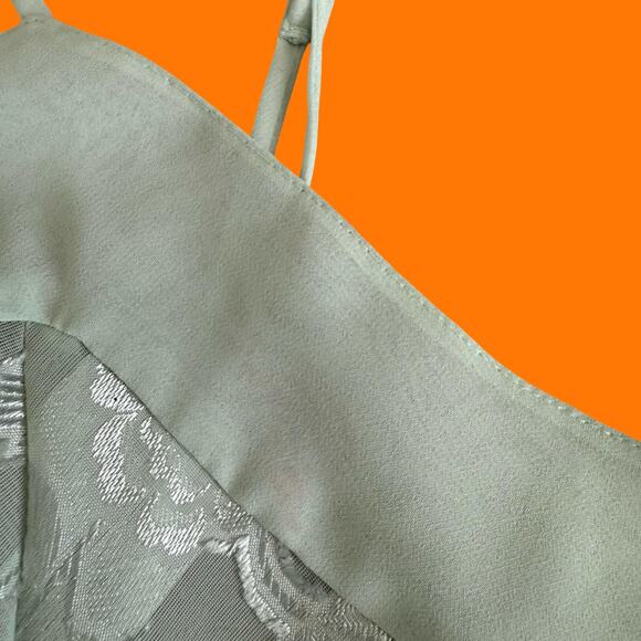 00's vintage green chiffon y2k lingerie fairy slip dress LARGE - Picture 10 of 10